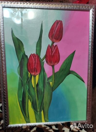 Тюльпаны 30х40(бумага+гуашь)