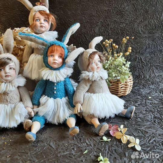 Кукла ручной работы Теддидолл Кролик