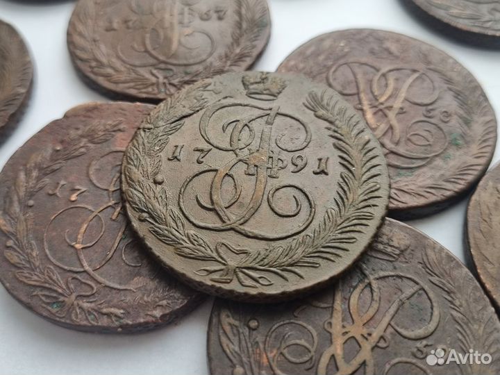 5 копеек 1791г ам отличный