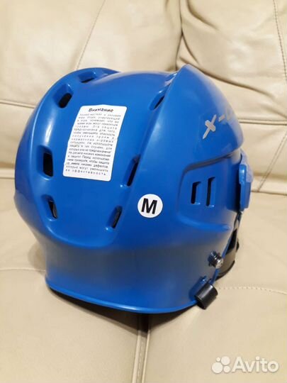 Хоккейный шлем (Новый) синии и белый (М)