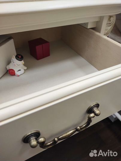 Прикроватная тумба, белая, бук