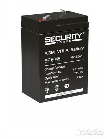 Аккумулятор Security Force SF 6045 (6V / 4.5Ah)