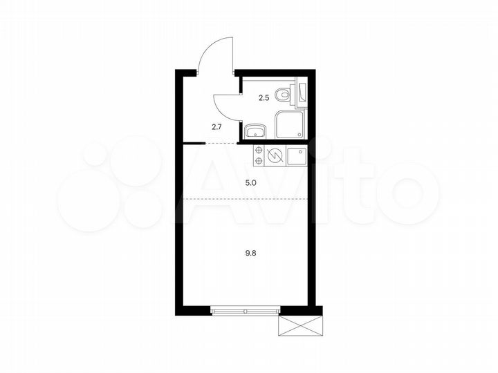 Квартира-студия, 20 м², 32/33 эт.