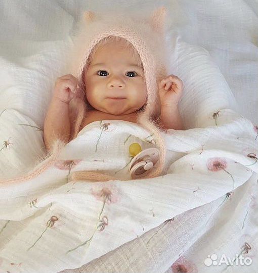 Шапочка из ангоры 3-6 мес