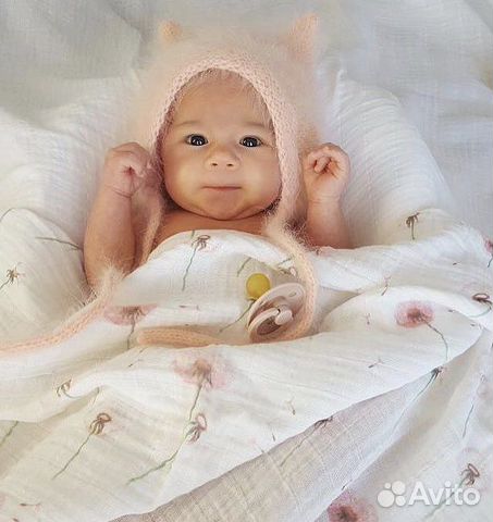 Шапочка из ангоры 3-6 мес
