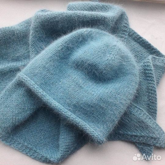 Комплект шапка и снуд пух норки ручная работа