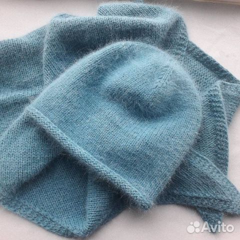 Комплект шапка и снуд пух норки ручная работа