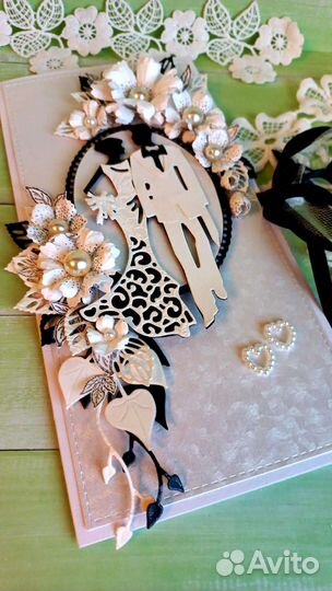 Открытка (конверт) на свадьбу ручной работы