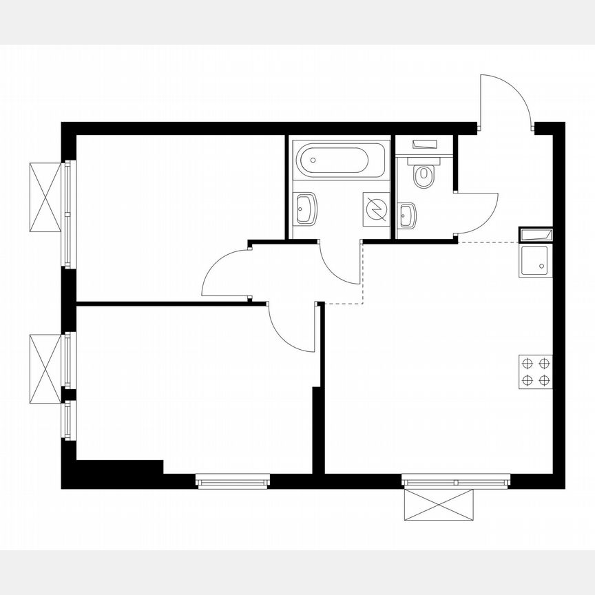 2-к. квартира, 42,3 м², 24/33 эт.