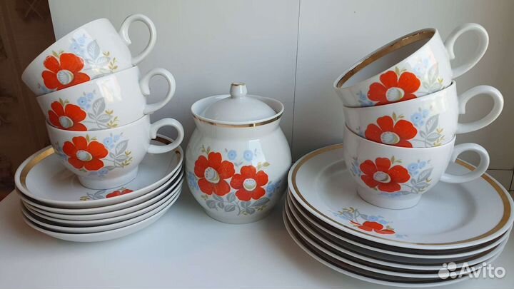 Чайный сервиз ссср/набор посуды винтаж