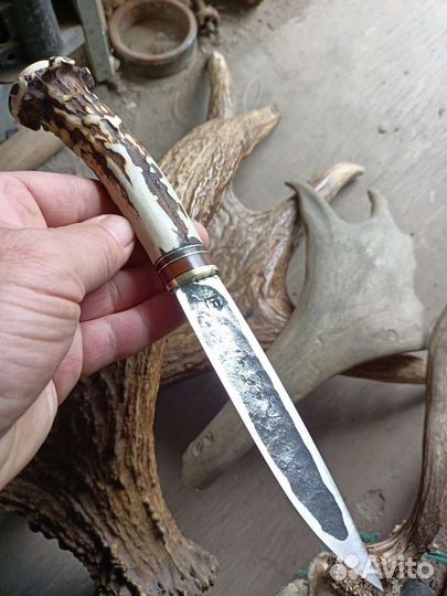 Якутский нож с рогом косули