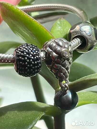 Браслет Pandora с шармом биколор