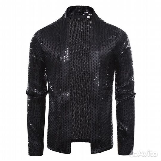 Кардиган черный с пайетками блестящий