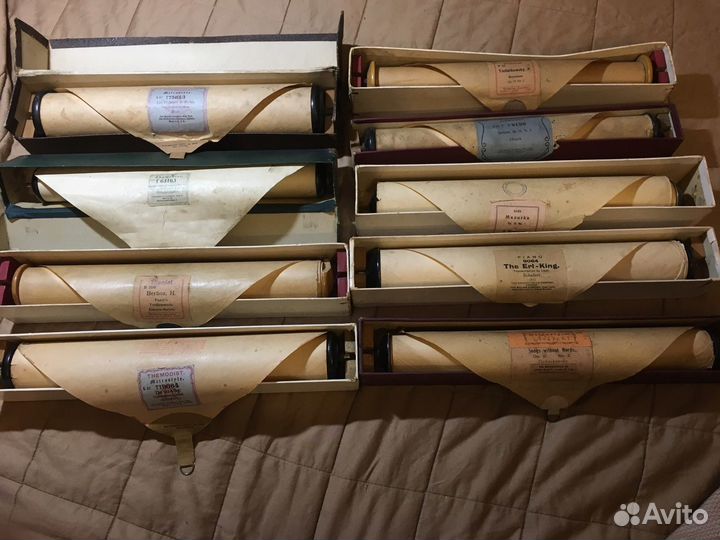 Антикварные ролики для пианолы