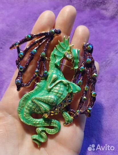 Брошь Дракон большой в стиле Kirks folly