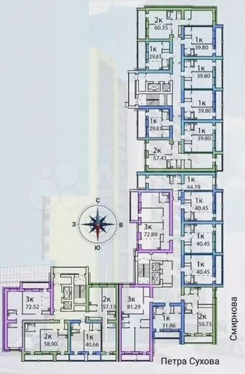 1-к. квартира, 29,8 м², 13/16 эт.