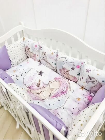 Бортики в детскую кроватку для девочки