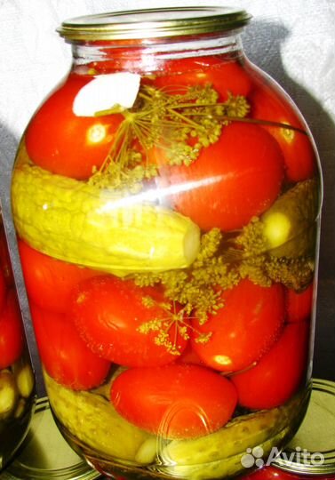 Огурцы, помидоры маринованные домашние, 3 л