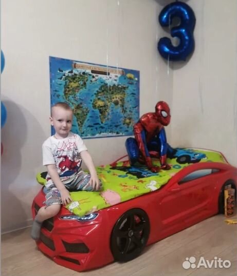 Детская кровать машина Новая + матрас