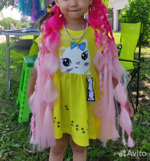 Канекалон. Цветные пряди. Резинки