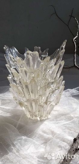 Подсвечники скандинавское ледяное стекло