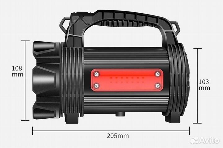Светодиодный аккумуляторный фонарь прожектор