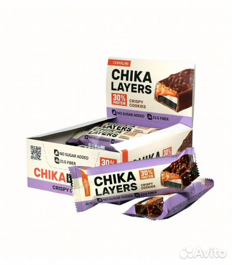 Протеиновый батончик Chikalab Chika Layers, хрустя