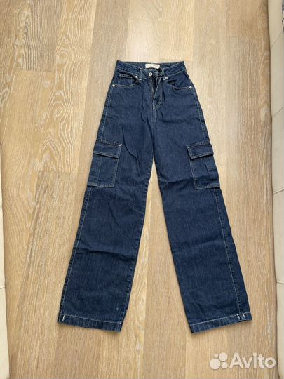 Джинсы карго широкие