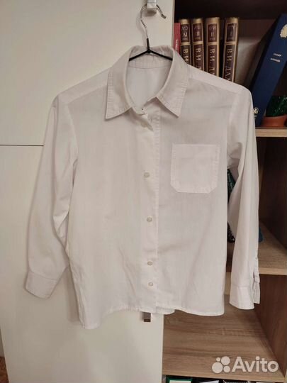 Рубашка белая и кремовая на мальчика 134