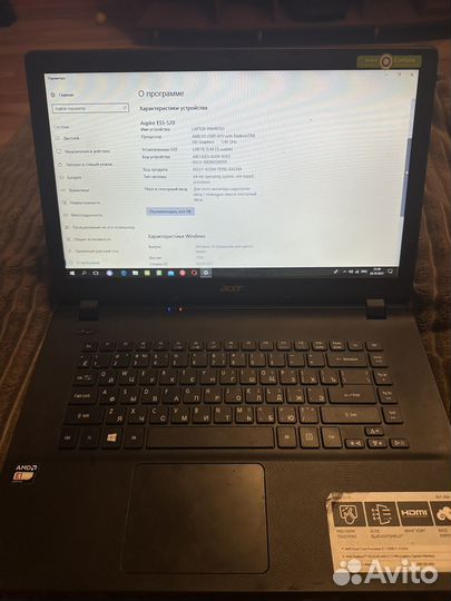 Ноутбук aser ES1-520-38XM