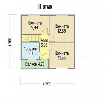 Коттедж 97,1 м² на участке 10 сот.