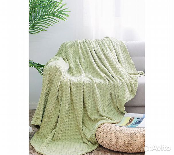 Плед GoodNight Велсофт 180х200, фисташка