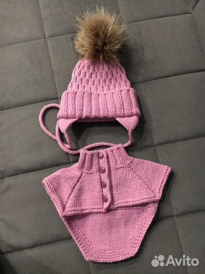Комплект шапка и шарф для девочки