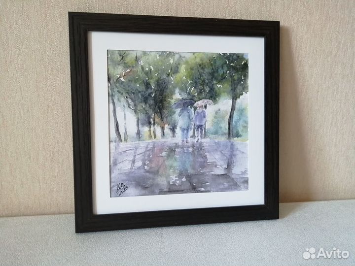 Городской пейзаж акварель