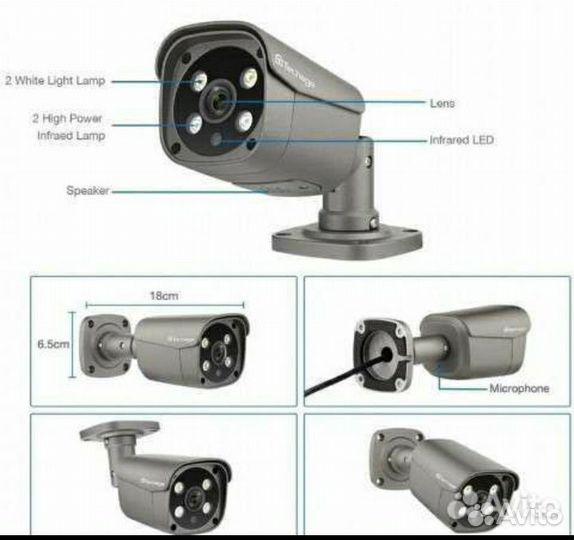 IP Камера Techage 5Mp 3.6мм PoE 48V/DC12V ик IP66