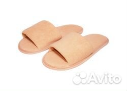 Махровые одноразовые тапочки с открытым мыском