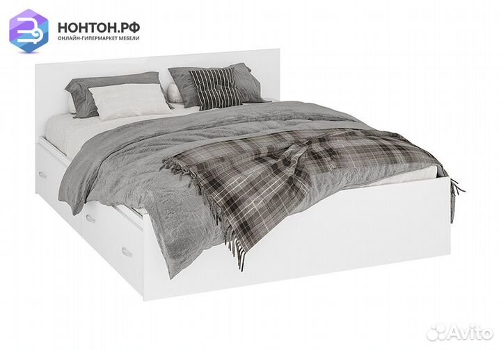 Кровать Ронда с ящиками белое дерево