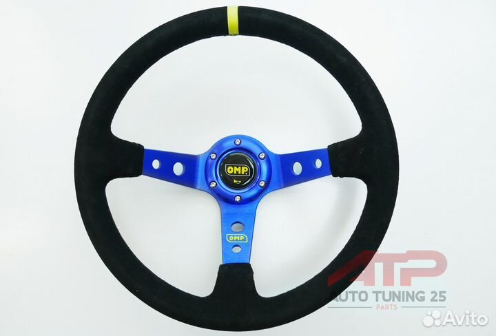 Руль OMP style - с выносом - 350мм (замша/черная с