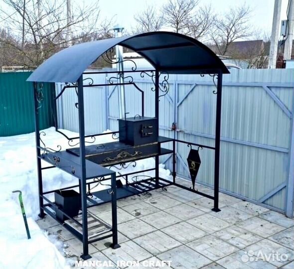 Мангал с печкой под казан