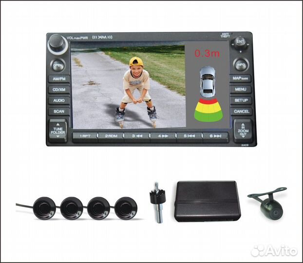 Видео парктроник 4 датчика CRT 8500V3 с установкой