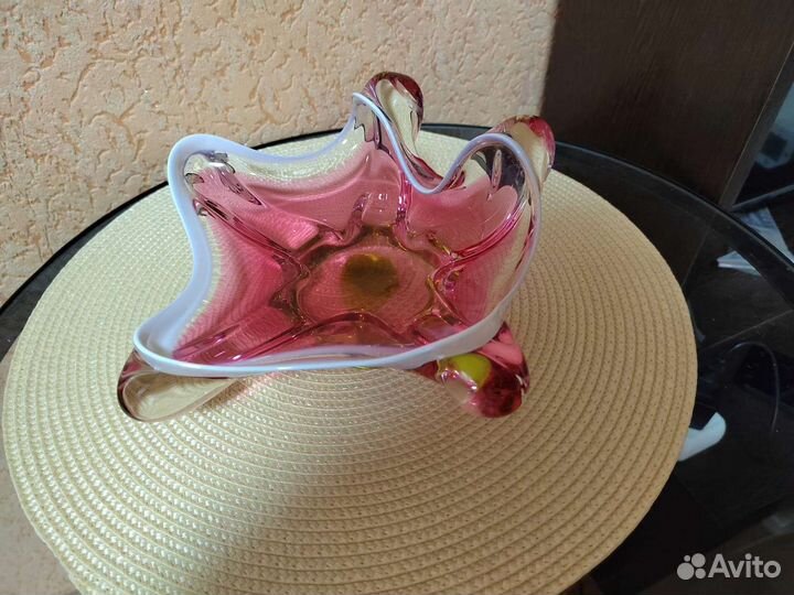 Ваза Богемское стекло цветное стекло Чехия