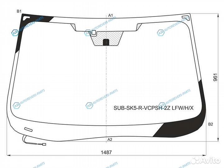 SUB-SK5-R-vcpsh-2Z lfwhx Стекло лобовое с обогрево