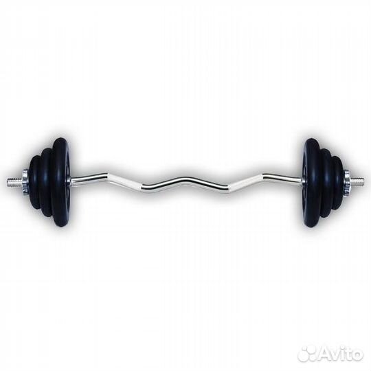 Мини штанга разборная обрезиненная EZ 30кг titan