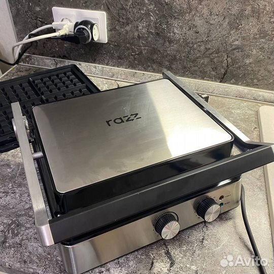 Элетрогриль + вафельница 2в1 новый