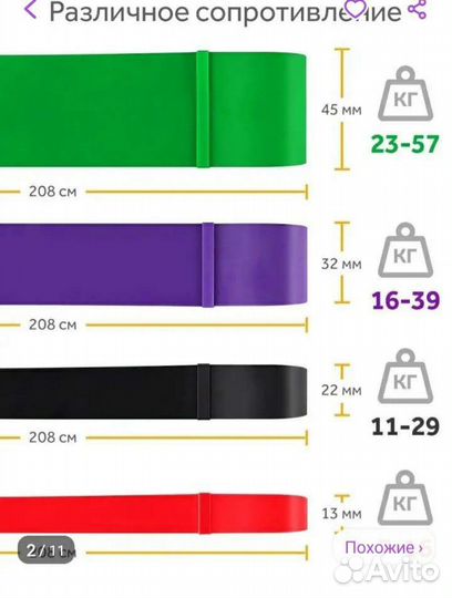 Резинки для подтягивания и фитнеса