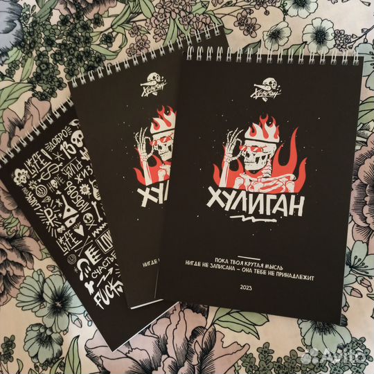 Блокнот тетрадь на кольцах Хулиган скетчбук