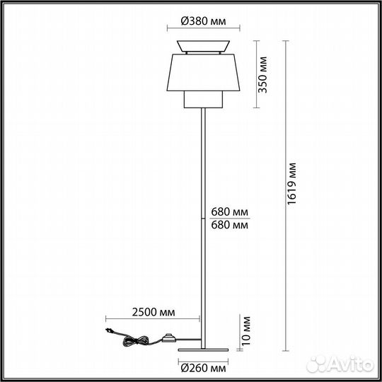 Торшер Odeon Light Kressa 4992/1FA