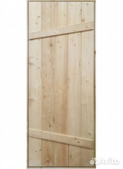Дверь клиновая деревянная в баню сосна