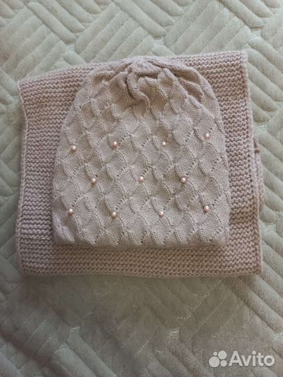 Зимний комплект новый (шапка и снуд восьмёрка)