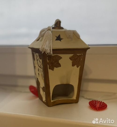 Лампа подсвечник новогодний керамика